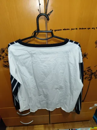 Blusa Zara Basic Rayas Azul Talla XL