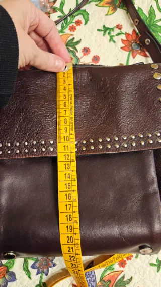 Bolso Zara Piel Tachuelas granate