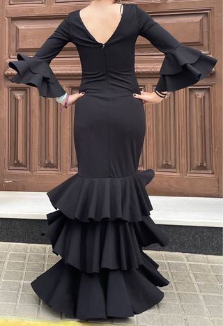 Traje de Flamenca Negro Talla 34-38 Elástico