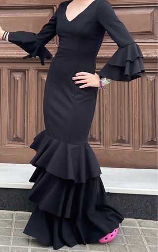 Traje de Flamenca Negro Talla 34-38 Elástico