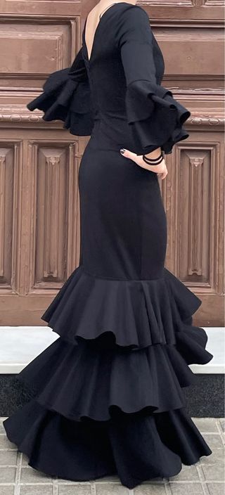 Traje de Flamenca Negro Talla 34-38 Elástico