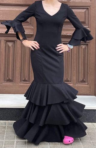 Traje de Flamenca Negro Talla 34-38 Elástico