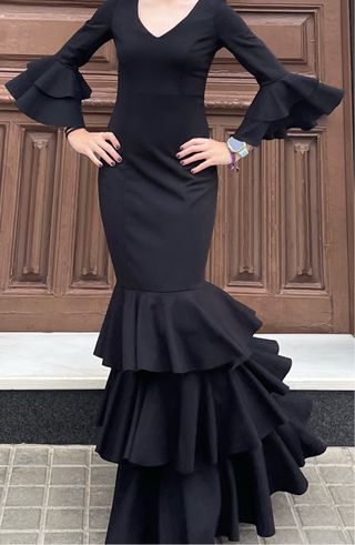 Traje de Flamenca Negro Talla 34-38 Elástico