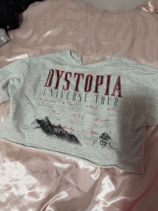 Sudadera Bershka gris con estampado