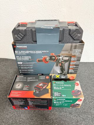 Taladro Percutor Parkside 20V + Baterías