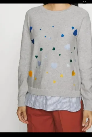Jersey gris mujer con corazones talla S y M