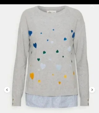 Jersey gris mujer con corazones talla S y M