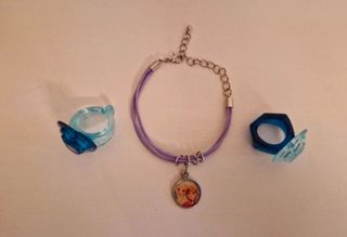 Set braccialetto frozen e anelli cuore ghiaccio