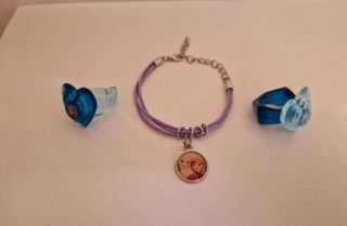 Set braccialetto frozen e anelli cuore ghiaccio