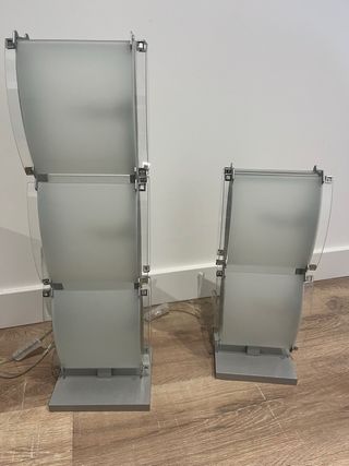 Juego de 3 lámparas cristal y metal