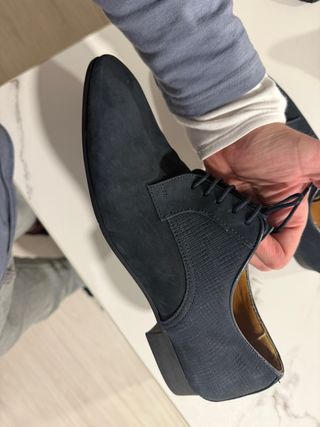 Zapatos de vestir ante azul