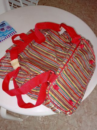 Mochila cambiador neceser bebé rayas