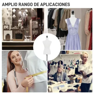 Maniquí Femenino Blanco Ajustable