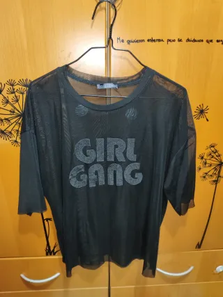 Camiseta Tul Negra SHEIN XL