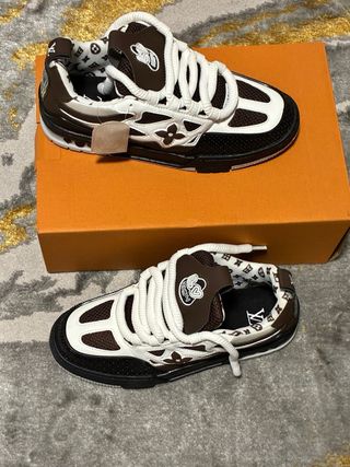 Zapatos Louis Vuitton LV Skate Sneaker Marrón/Blan