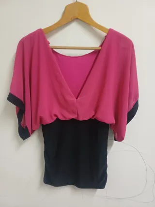 Maglia donna rosa e nera taglia M