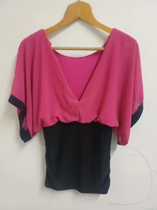 Maglia donna rosa e nera taglia M