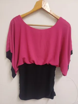 Maglia donna rosa e nera taglia M