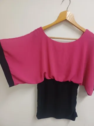 Maglia donna rosa e nera taglia M