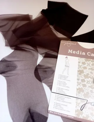 2 x Medias Liguero Janira Marrón/Negro T.L