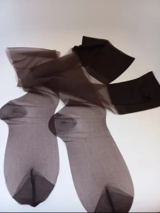 2 x Medias Liguero Janira Marrón/Negro T.L