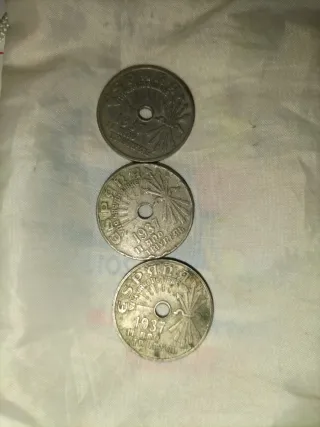 Moneda Antigua España 1937. 25 CTS.