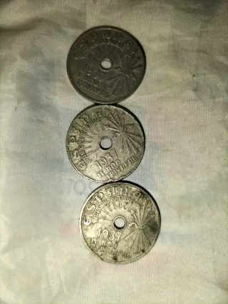 Moneda Antigua España 1937. 25 CTS.