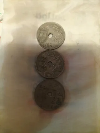 Moneda Antigua España 1937. 25 CTS.