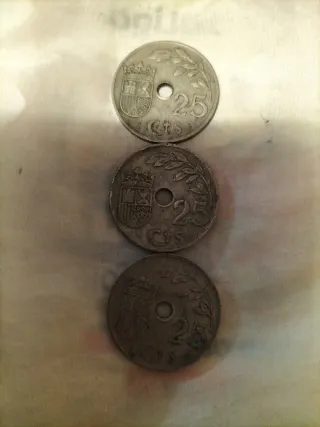 Moneda Antigua España 1937. 25 CTS.