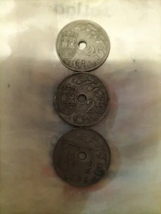 Moneda Antigua España 1937. 25 CTS.