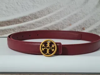 Cinturón Tory Burch Dorado y Granate