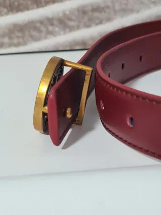 Cinturón Tory Burch Dorado y Granate