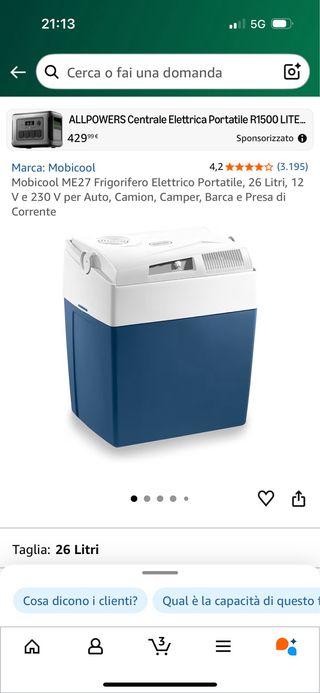 Frigorifero Portatile Mobicool 26 Litri
