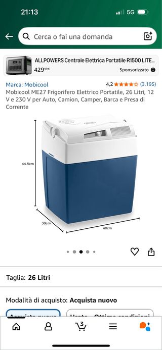 Frigorifero Portatile Mobicool 26 Litri