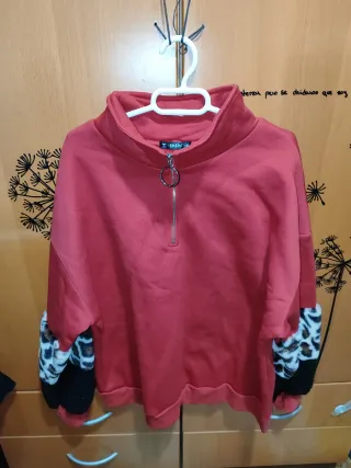 Sudadera Shein XL manga pelo animal print