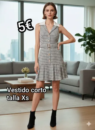 Vestido corto cuadros XS