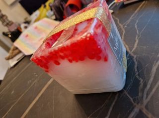 Candela cereria Nicola Muto mis. 7x7 bianca rossa