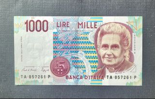 Billete 1000 Liras Italia 1990