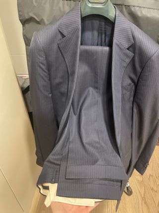 Traje de raya diplomática azul