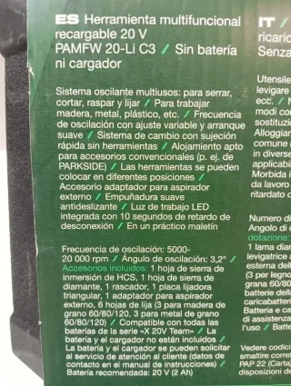 Multiherramienta Parkside X20V