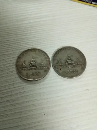 2 Monete Argento L.500 Repubblica Italiana