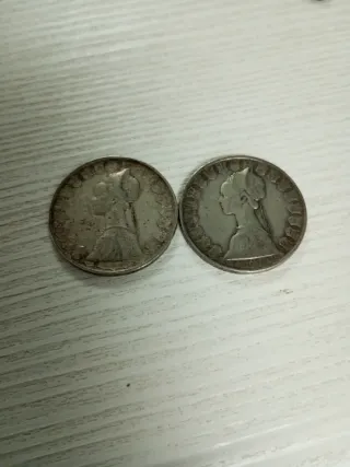 2 Monete Argento L.500 Repubblica Italiana