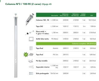 Columna aluminio para cableado oficinas