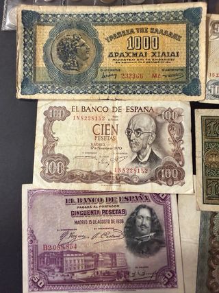 Colección monedas y billetes antiguos