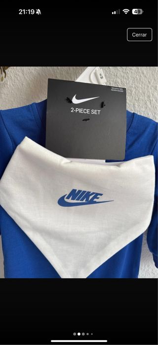 Pelele y babero Nike bebé 3-6 meses