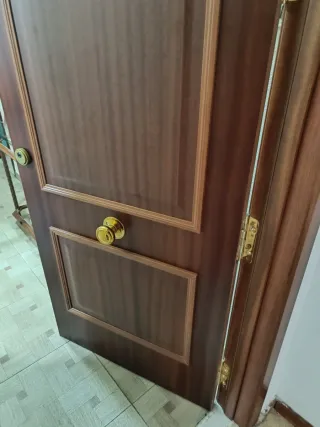 Puerta de entrada madera 87x205. No tiene llaves