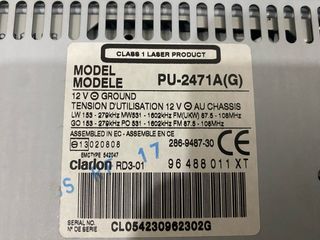 Radio CD Clarion PU-2471A(G)