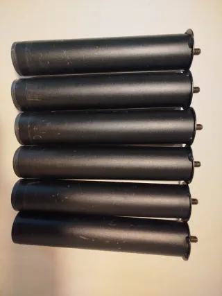 6 Patas Base Somier Metálicas Negras