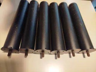 6 Patas Base Somier Metálicas Negras