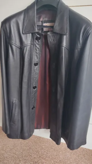 Chaqueta Piel Vobina Coresa Larga Negra